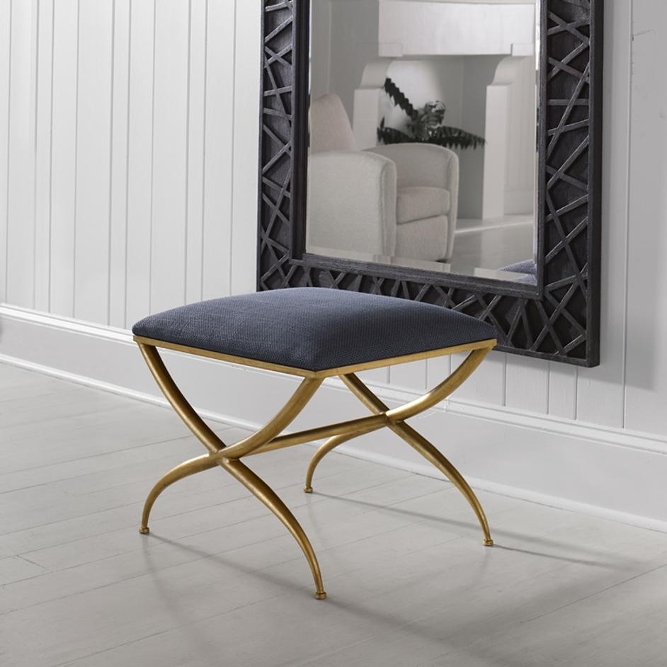 Crossing Small Navy Bench by Uttermost