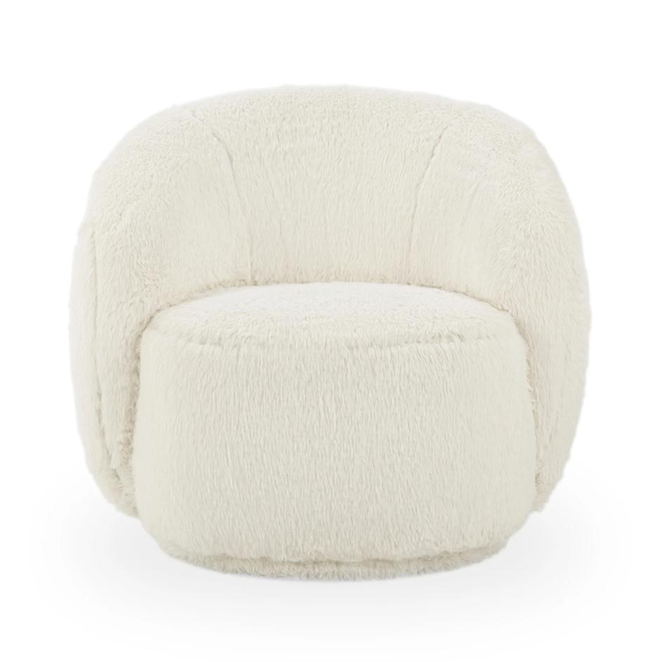 Adley Plush Swivel Chair - Vanilla by Classic Home