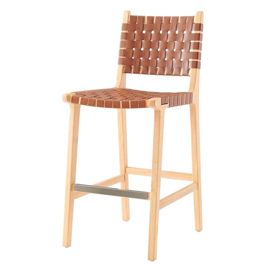 Marco PU Counter Stool, Ochre Brown by New Pacific Direct