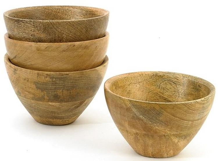 Set of Four Wood Bowls by Go Home