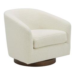 OSCY SWIVEL CHAIR VEGAN SHEARLING WHITE by Moes Home