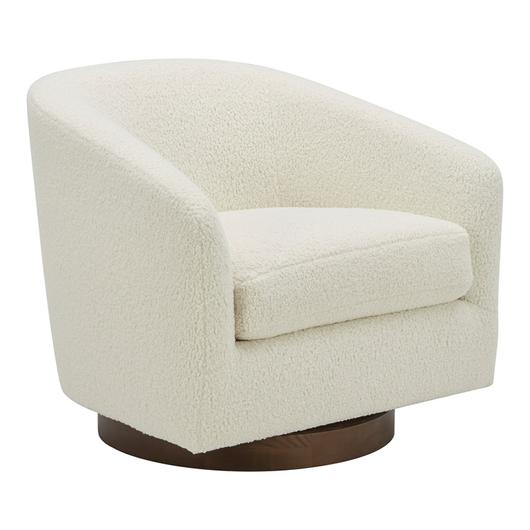 OSCY SWIVEL CHAIR VEGAN SHEARLING WHITE by Moes Home
