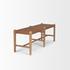 Shane Brown Wood w/ Woven Brown Leather Bench by Mercana
