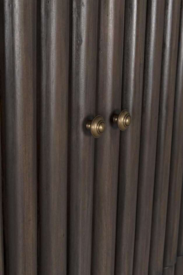 Amunet Mahogany Hutch in Pale Finish with Light Brown Trim and Brass Pulls by Noir Furniture