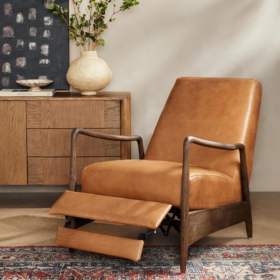 Braden Recliner In Dakota Warm Taupe by FOUR HANDS