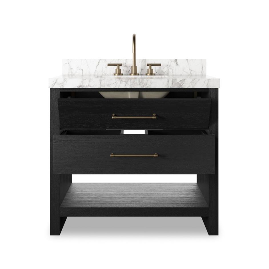 Anthem Single Vanity - Black Wash Oak Veneer by Four Hands