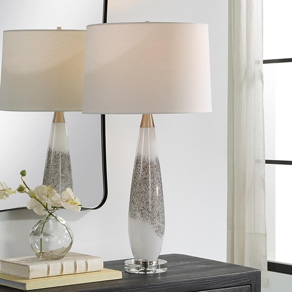 Quinn White & Silver Table Lamp by Uttermost