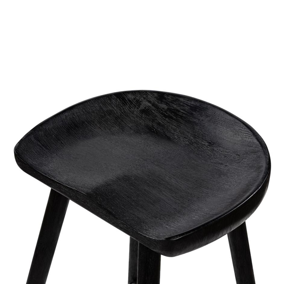 Barrett Stool In Matte Black Parawd In Counter by FOUR HANDS