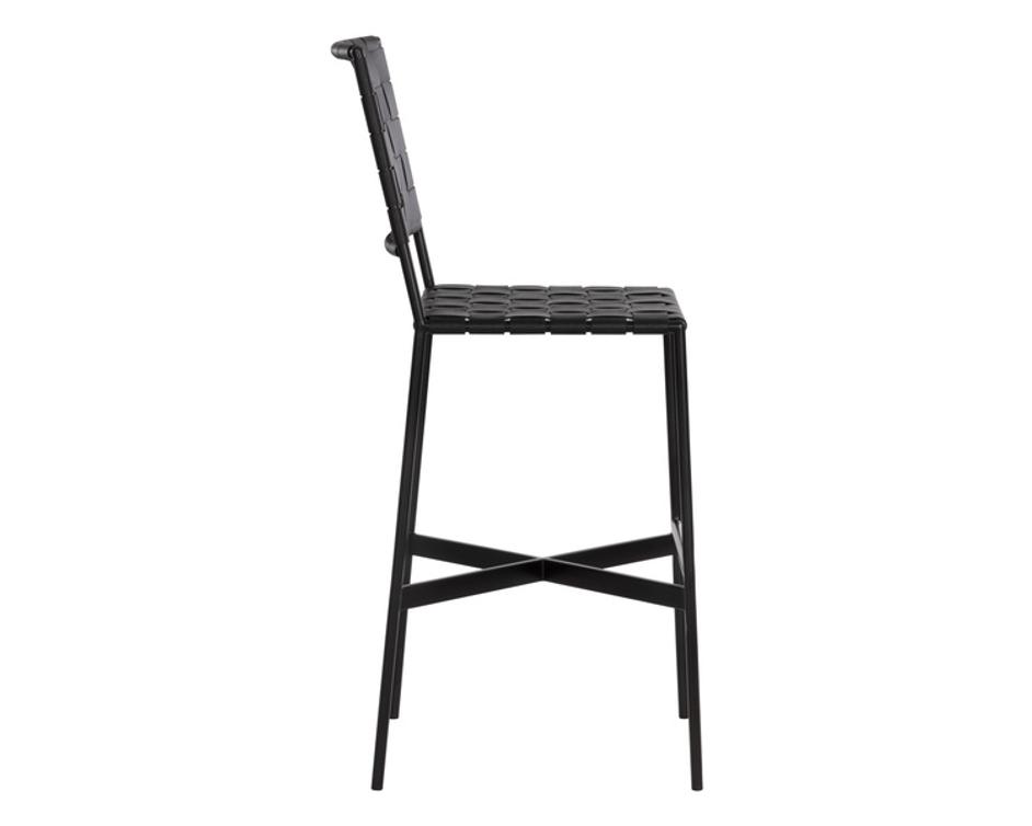 OMARI BARSTOOL - BLACK LEATHER by Sunpan