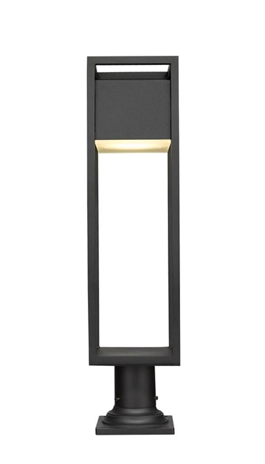 Barwick 1 Light Outdoor Pier Mounted Fixture in Black Finish by Z-Lite