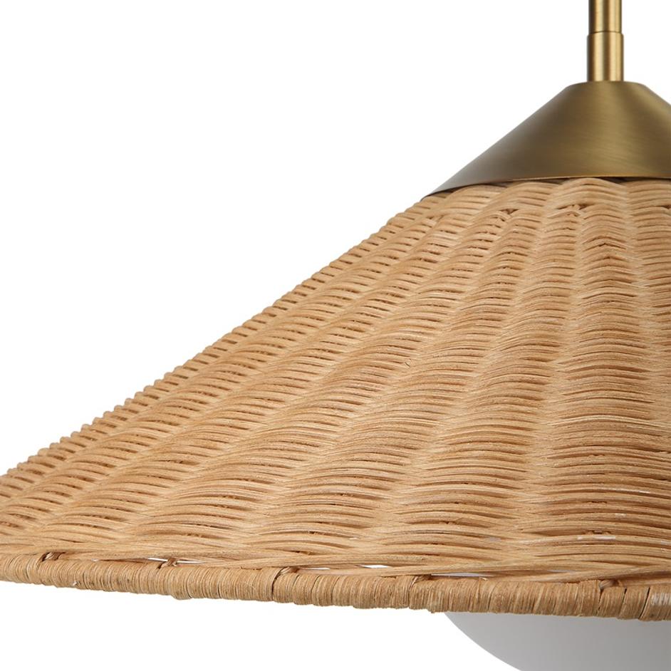 Phuvinh 1 Light Rattan Shade Pendant by Uttermost