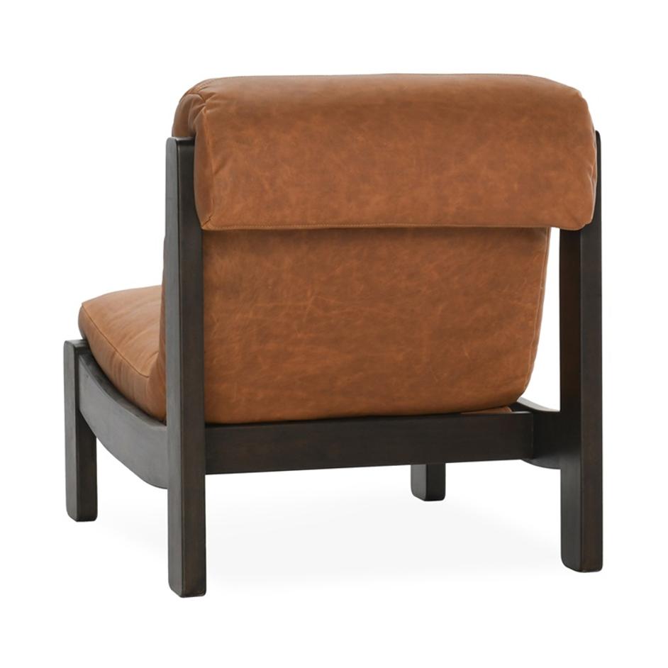 Owen Leather Accent Chair Maple Brown by Classic Home