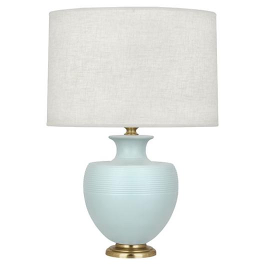 Matte Sky Blue Michael Berman Atlas Table Lamp by Robert Abbey