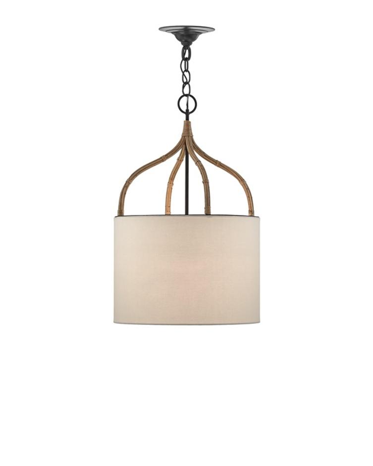 Dunning Pendant In Blacksmith & Natural by Currey & Company