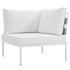 Concord Outdoor Patio Aluminum Corner Sofa In White White by Modway Furniture