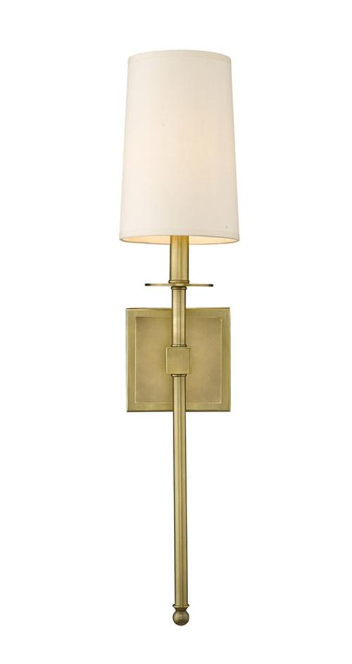 Camila 1 Light Wall Sconce in Rubbed Brass Finish by Z-Lite
