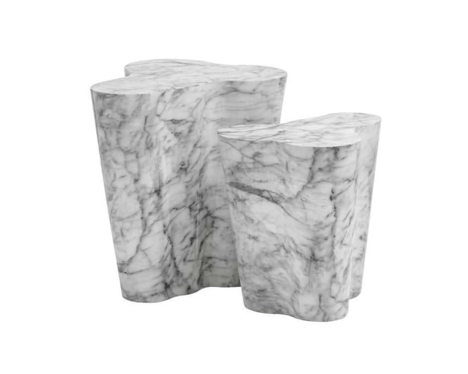 Ava End Table - Large - Marble Look by Sunpan
