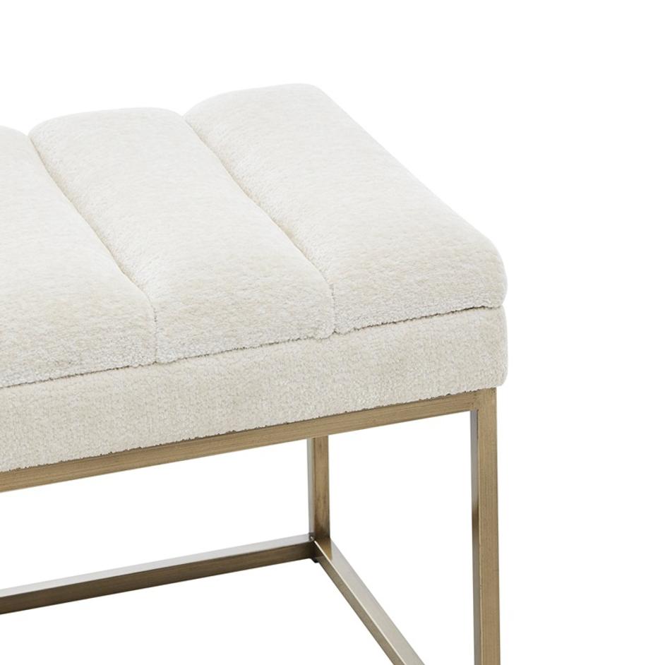 Darius Fabric Bench In Opus Cream by New Pacific Direct