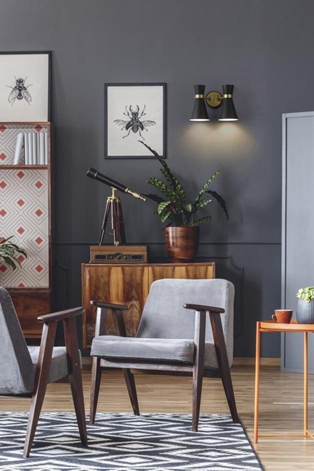 Soriano 2 Light Wall Sconce in Matte Black + Heritage Brass Finish by Z-Lite