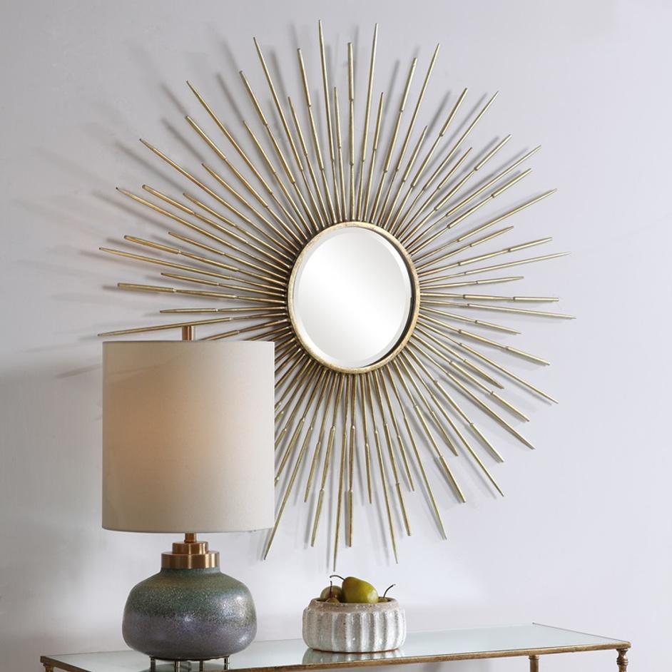 Golden Rays Round Mirror by Uttermost