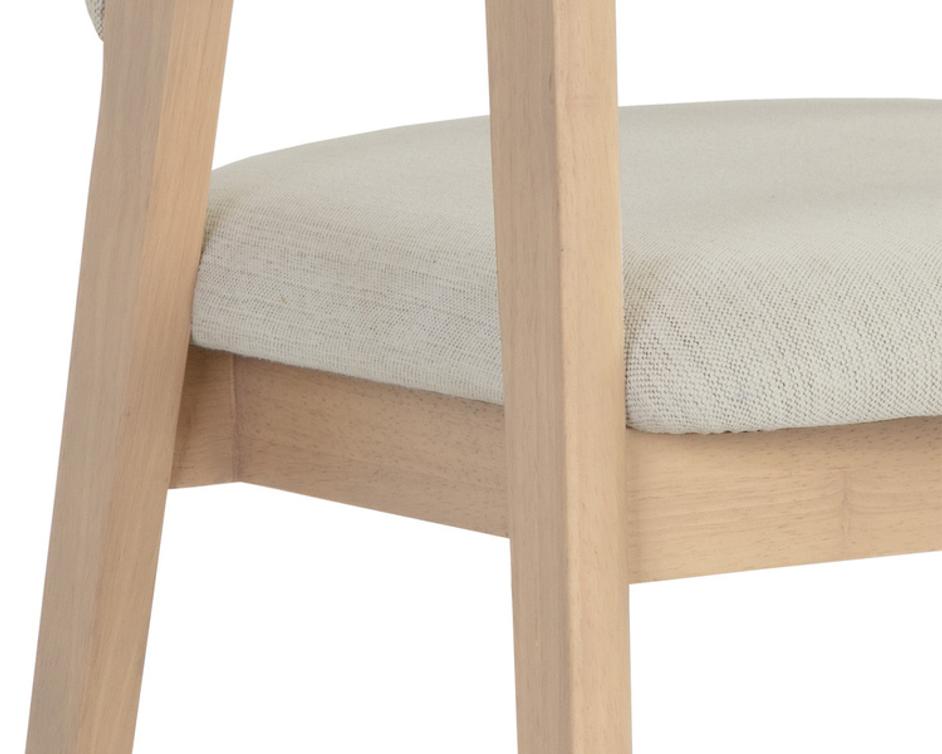 MILTON DINING ARMCHAIR - LIGHT WASH - MINA IVORY by Sunpan