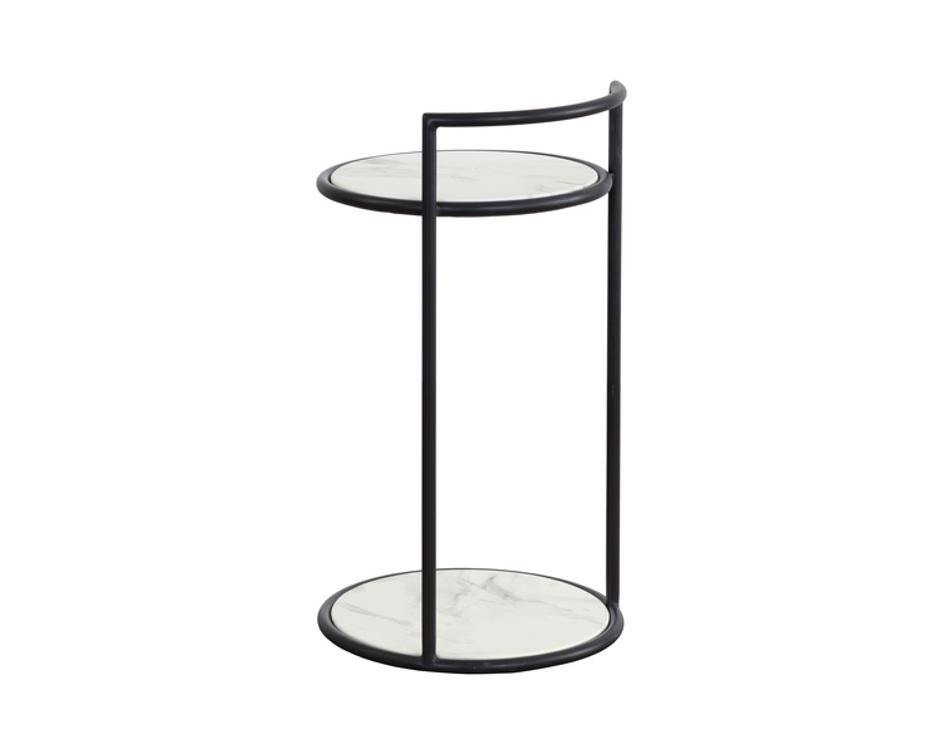 PARGA END TABLE - BLACK - MARBLE LOOK by Sunpan