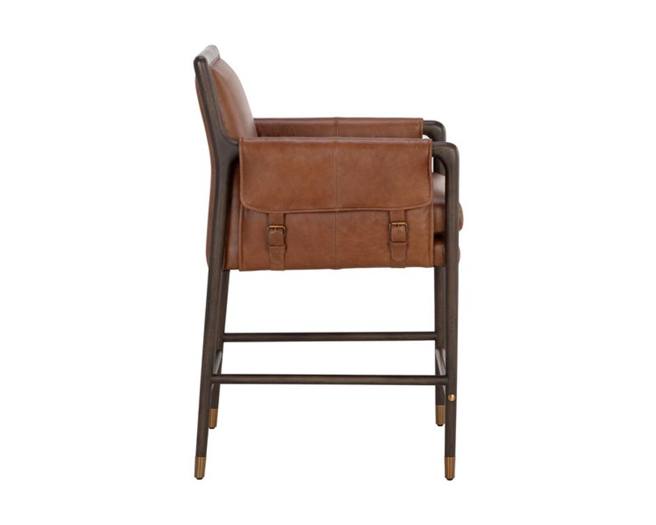 MAUTI COUNTER STOOL - BROWN - SHALIMAR TOBACCO LEATHER by Sunpan