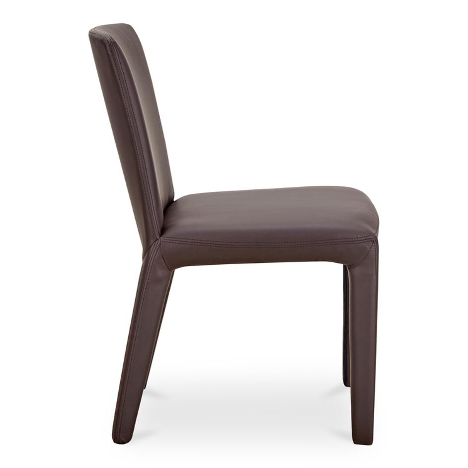 Monte Dining Chair Dark Brown Vegan Leather - Set Of Two by Moes Home