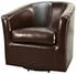 Hayden SWIVEL Bonded Leather Arm Chair In Brown by New Pacific Direct