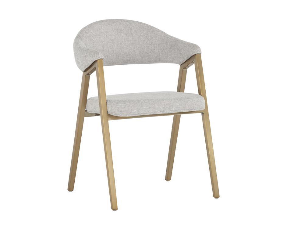 Burgos Dining Armchair - Belfast Heather Grey by Sunpan
