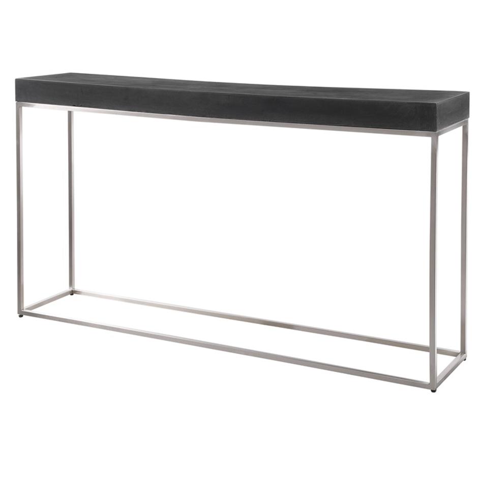 Jase Black Concrete Console Table by Uttermost