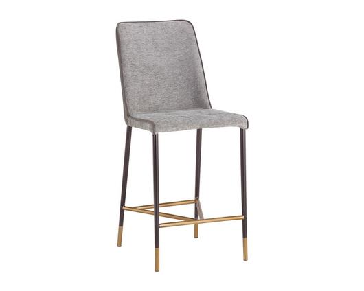 Klaus Counter Stool - Gunmetal - Flint Grey / Napa Taupe by Sunpan