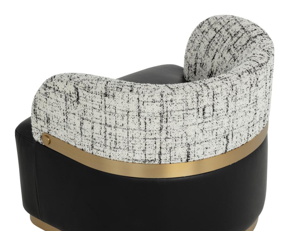 BRINDA SWIVEL LOUNGE CHAIR - BRAVO BLACK / HALTON BIRCH by Sunpan