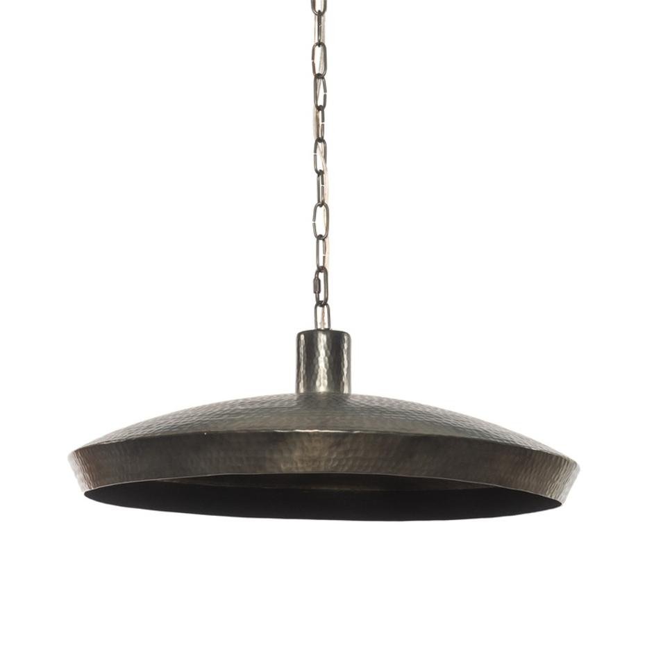 Eldon Pendant In Hammered Dark Antique Brass And Dark Antique Brass by Four Hands