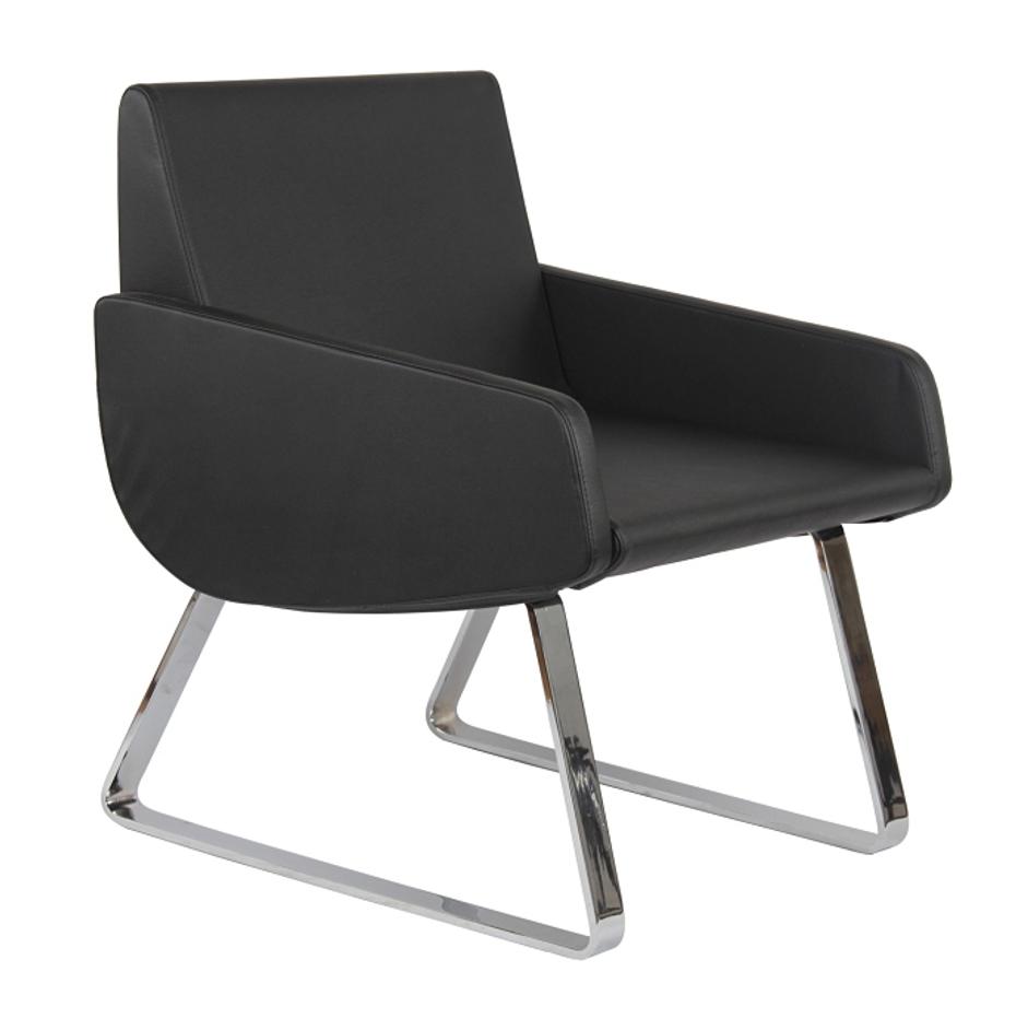 York Chair In Black Leather by Nuans Design