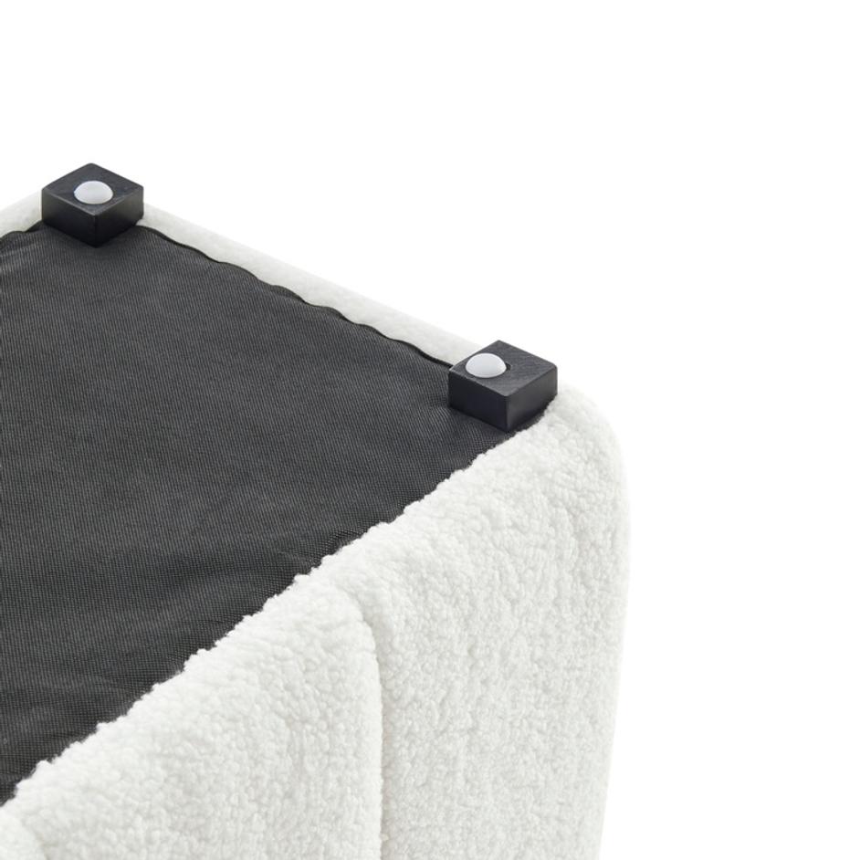 Cassy Faux Shearling Bench, Shearling Beige by New Pacific Direct