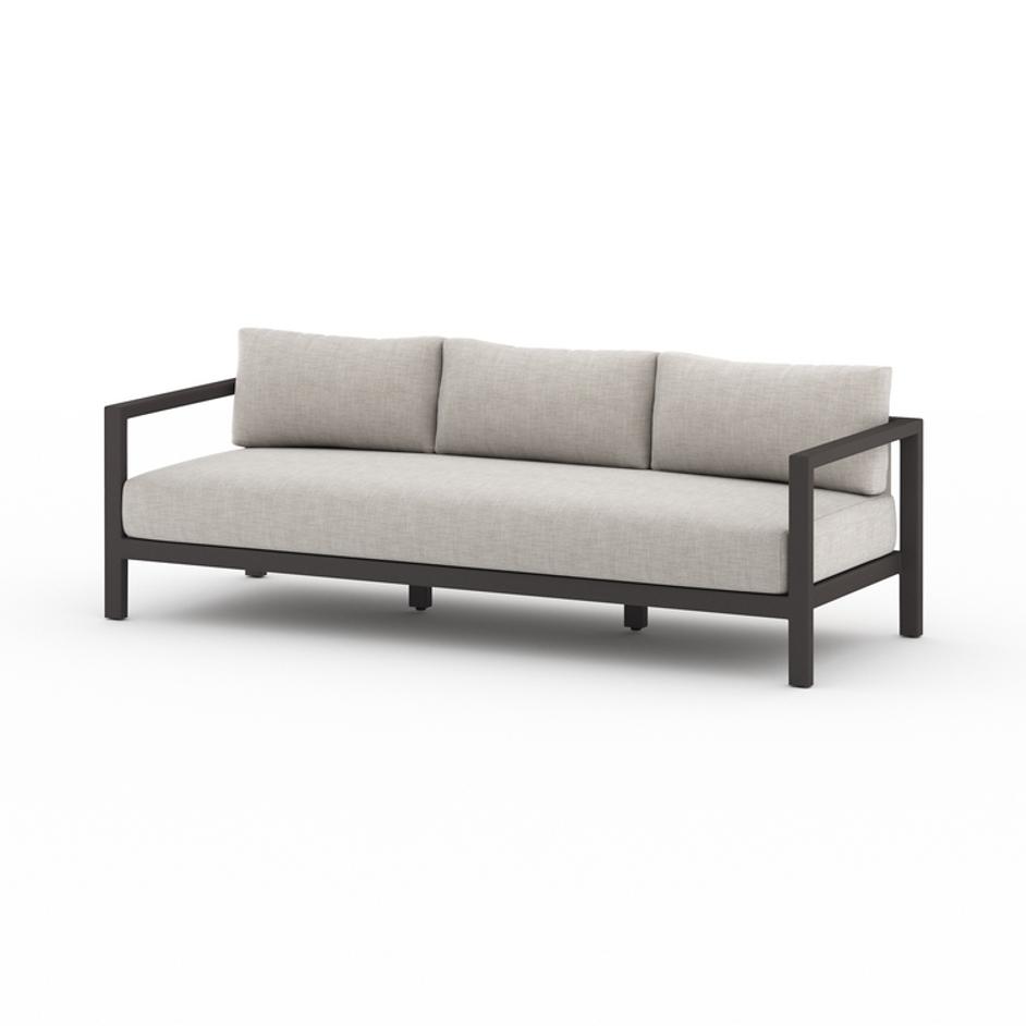 Sonoma Outdoor Sofa 88" in Bronze/Stone Gry by FOUR HANDS