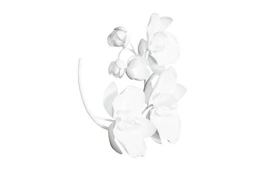 Orchid Sprig Wall Art, Smallall, Metal, White by PHILLIPS COLLECTION