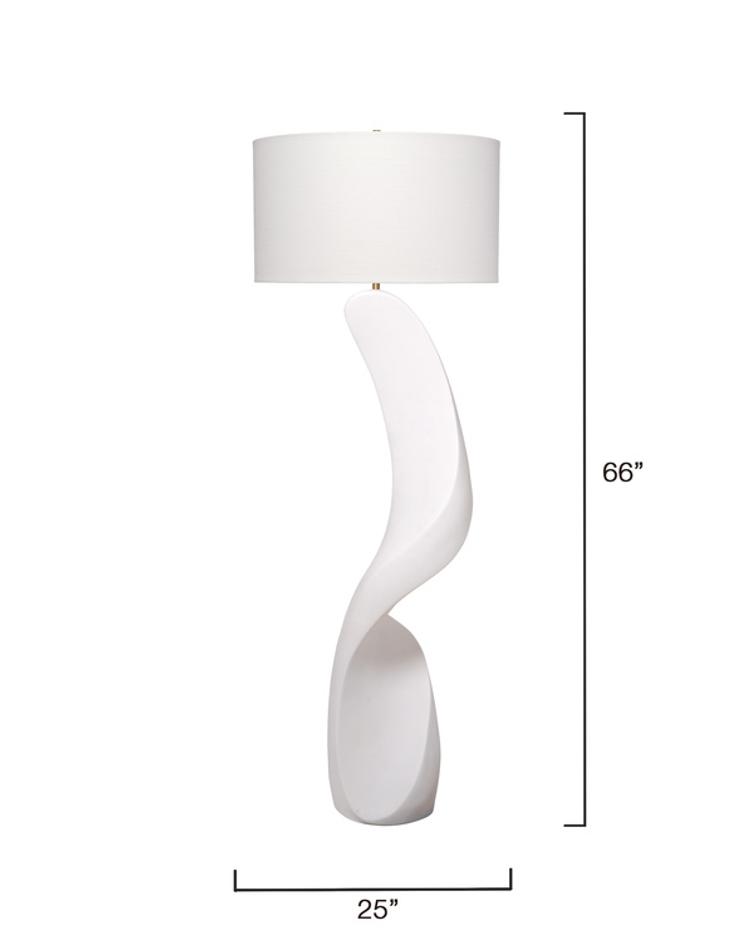 Cobra Ricestone Floor Lamp with Linen Shade by Jamie Young