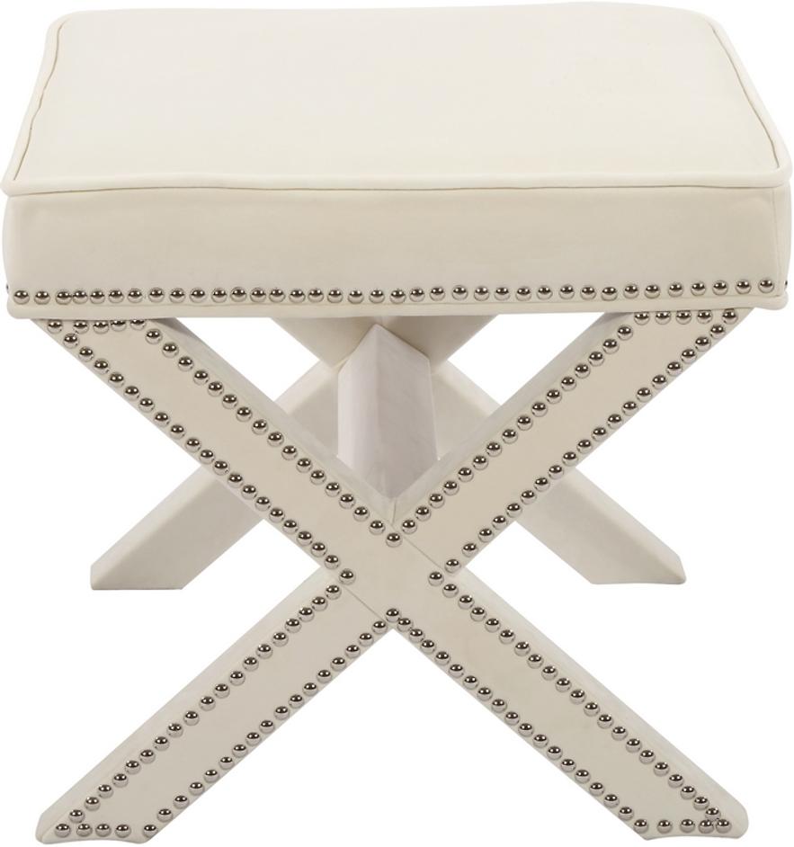 Alan Ottoman/Bench In Cream Velvet by Meridian Furniture
