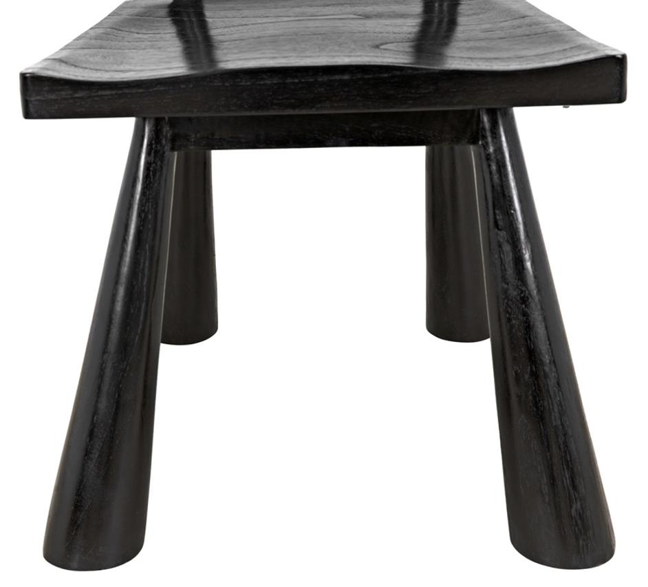 Gilbert Sungkai/Mindi Chair in Charcoal Black by Noir Furniture