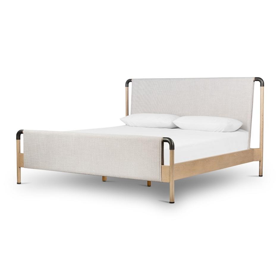 Harriett Bed In Gibson Wheat In King by FOUR HANDS