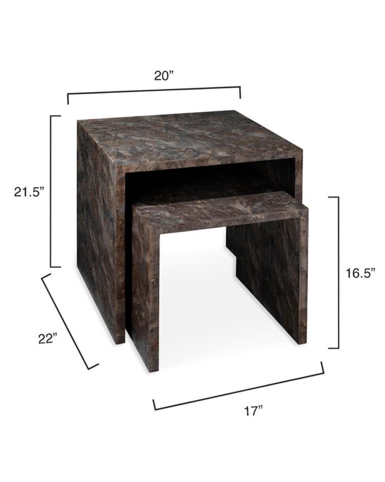 Bedford Wood Set of 2 Nesting Tables, Charcoal by Jamie Young
