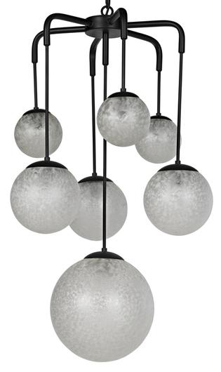 Artemis Chandelier, Steel with Black Finish by Noir Furniture