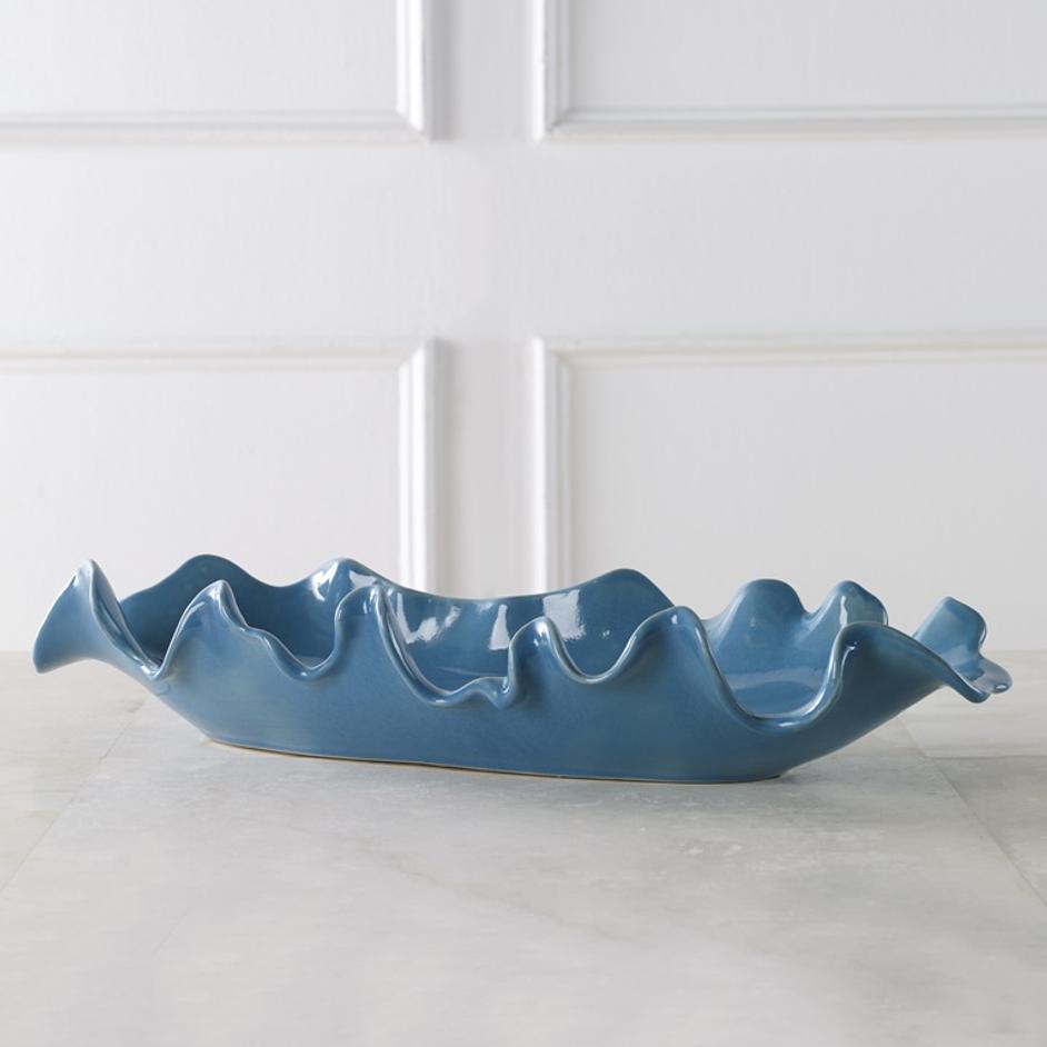 Ruffled Feathers Blue Bowl by Uttermost