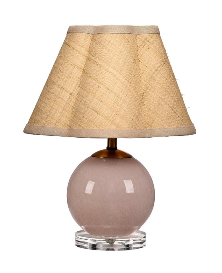 Dottie Blown Glass Table Lamp with Raffia Shade, Pink by Jamie Young