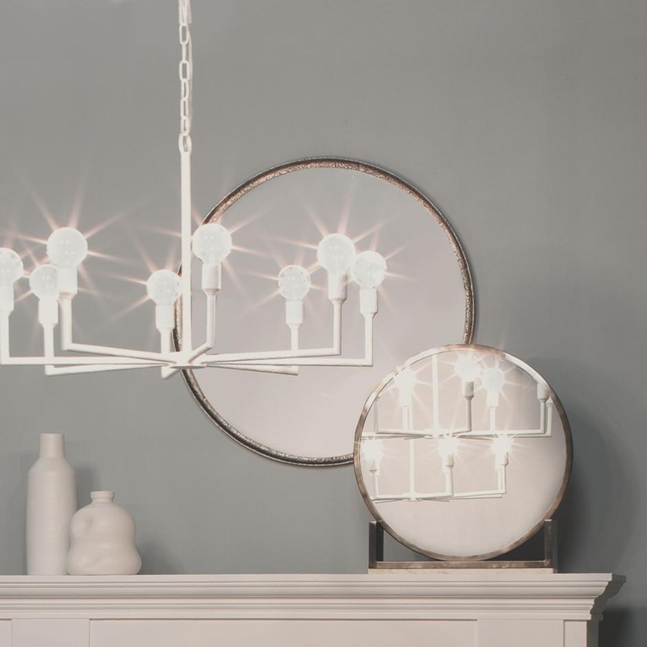 Refined Iron Round Wall Mirror, Silver by Jamie Young