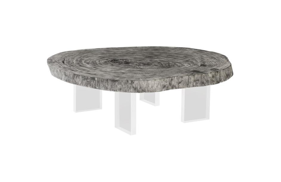 Floating Coffee Table on Acrylic Legs, Gray Stone, Size Varies by Phillips Collection