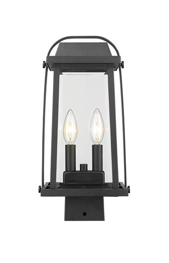 Millworks 2 Light Outdoor Post Mount Fixture in Black Finish by Z-Lite