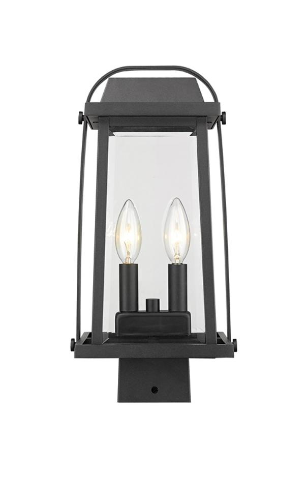 Millworks 2 Light Outdoor Post Mount Fixture in Black Finish by Z-Lite